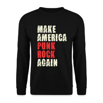 Punk Rock Revival Typo Print - Unisex Sweatshirt - black - Front - Alina (178cm) & Michal (187cm)