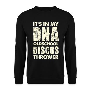 DNA Oldschool Diskuswerfer - Unisex Pullover - Schwarz - Vorne - Alina (178cm) & Michal (187cm)