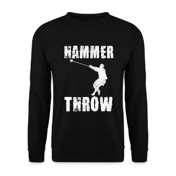 Hammerwurf Silhouette Grafik - Unisex Pullover - Schwarz - Vorne - Alina (178cm) & Michal (187cm)