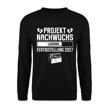 Projekt Nachwuchs 2027 Handwerker Papa - Unisex Pullover - Schwarz - Vorne - Alina (178cm) & Michal (187cm)
