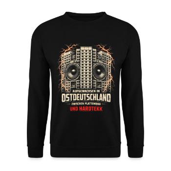 Hardtekk Tekke Ostdeutschland Plattenbau - Unisex Sweatshirt - black - Front - Alina (178cm) & Michal (187cm)