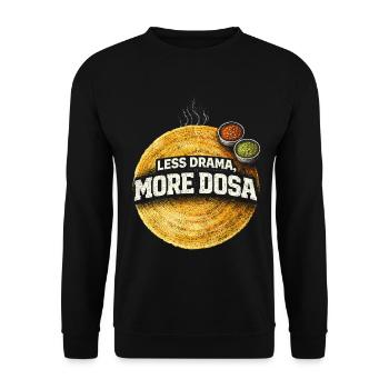 Tamil Tamilisch Sri Lanka Less Drama More Dosa - Unisex Pullover - Schwarz - Vorne - Alina (178cm) & Michal (187cm)
