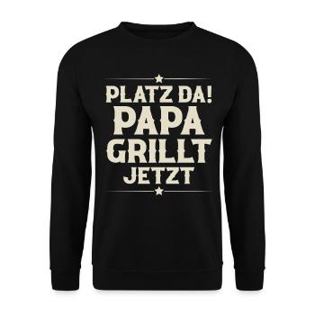 Papa Père Barbecue - Sweat-shirt Unisexe - noir - Devant - Alina (178cm) & Michal (187cm)