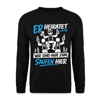 Bachelor Party Men's T-Shirt Bachelor Party Costume - Unisex Sweatshirt - black - Front - Alina (178cm) & Michal (187cm)