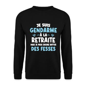 Je suis gendarme à la retraite mais je peux encore - Sweat-shirt Unisexe - noir - Devant - Alina (178cm) & Michal (187cm)