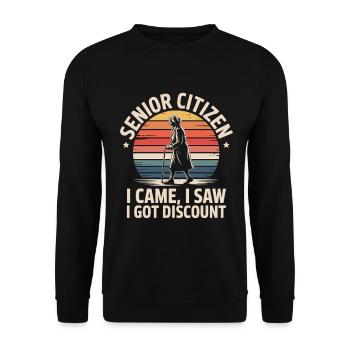 Getting Older Funny Seniors Motif - Unisex Sweatshirt - black - Front - Alina (178cm) & Michal (187cm)