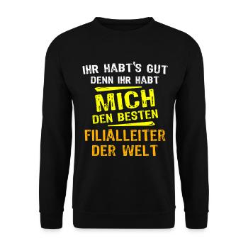 Store Manager Gift - Unisex Sweatshirt - black - Front - Alina (178cm) & Michal (187cm)