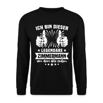 Légende du charpentier - Sweat-shirt Unisexe - noir - Devant - Alina (178cm) & Michal (187cm)
