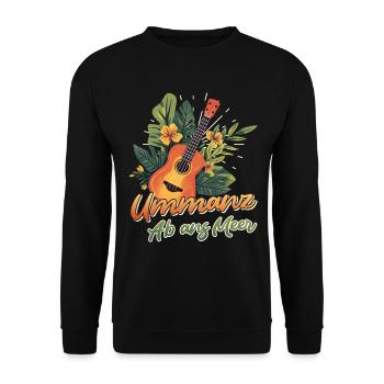 Ostsee Insel UMMANZ AB ANS MEER Lustiges - Unisex Pullover - Schwarz - Vorne - Alina (178cm) & Michal (187cm)