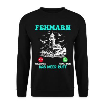 FEHMARN, LA MER APPELLE LES VACANCES EN MER BALTIQUE Drôles - Sweat-shirt Unisexe - noir - Devant - Alina (178cm) & Michal (187cm)