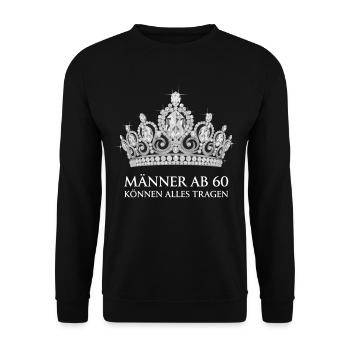 Männer ab 60 Krone - Unisex Pullover - Schwarz - Vorne - Alina (178cm) & Michal (187cm)