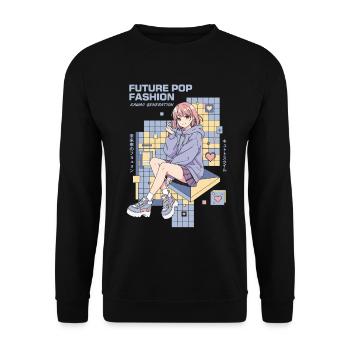 Future Pop Fashion Kawaii Generation K-Pop Anime - Unisex Sweatshirt - black - Front - Alina (178cm) & Michal (187cm)
