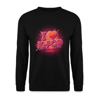 J’adore la musique coréenne K-pop, anime mignon, la pop coréenne - Sweat-shirt Unisexe - noir - Devant - Alina (178cm) & Michal (187cm)