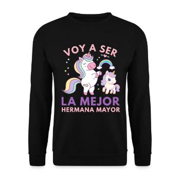 Je vais être la meilleure grande sœur - Sweat-shirt Unisexe - noir - Devant - Alina (178cm) & Michal (187cm)