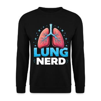 Lung Nerd: Colorful Lung Illustration - Unisex Sweatshirt - black - Front - Alina (178cm) & Michal (187cm)