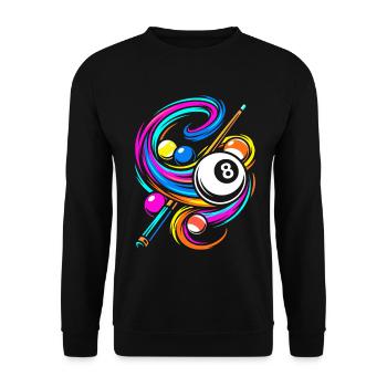 Billiard balls and cue - Unisex Sweatshirt - black - Front - Alina (178cm) & Michal (187cm)