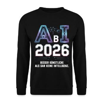 Abitur - Abi 2026 AI Artificial Intelligence Abi - Unisex Sweatshirt - black - Front - Alina (178cm) & Michal (187cm)