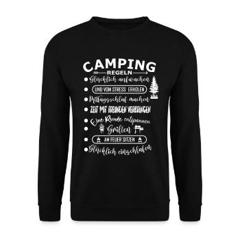 Real Camping Rules : Aventure en plein air - Sweat-shirt Unisexe - noir - Devant - Alina (178cm) & Michal (187cm)
