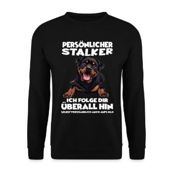 Hundehalter Geschenk Rottweiler Hundebesitzer - Unisex Pullover - Schwarz - Vorne - Alina (178cm) & Michal (187cm)
