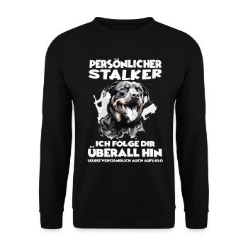 Hundehalter Geschenk Rottweiler Hundebesitzer  - Unisex Pullover - Schwarz - Vorne - Alina (178cm) & Michal (187cm)