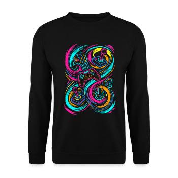 Gaming Controllers - Unisex Sweatshirt - black - Front - Alina (178cm) & Michal (187cm)