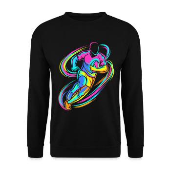 Rugby player - Unisex Sweatshirt - black - Front - Alina (178cm) & Michal (187cm)