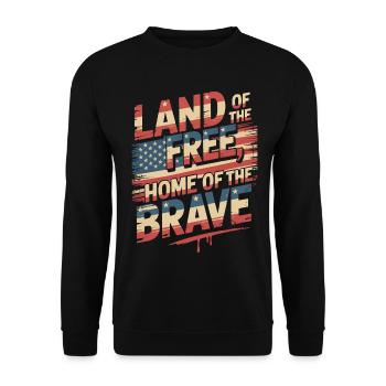 Land of the Free - USA Vintage Flag - Unisex Pullover - Schwarz - Vorne - Alina (178cm) & Michal (187cm)