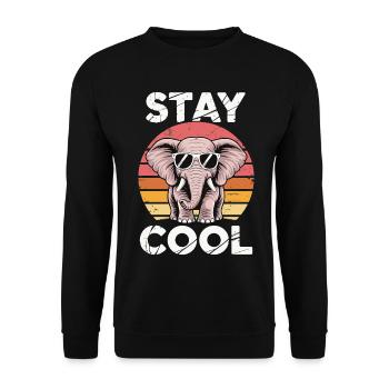Restez au frais Éléphant - Kids Rétro - Sweat-shirt Unisexe - noir - Devant - Alina (178cm) & Michal (187cm)