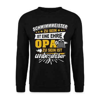 Maître de natation grand-père sauveteur - Sweat-shirt Unisexe - noir - Devant - Alina (178cm) & Michal (187cm)