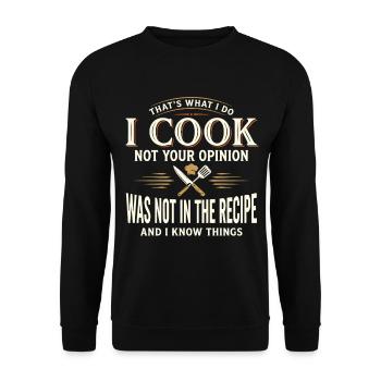 Je cuisine et je sais des choses - Sweat-shirt Unisexe - noir - Devant - Alina (178cm) & Michal (187cm)