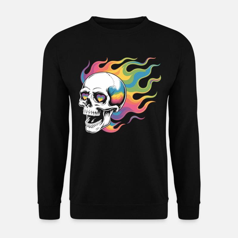 Skull Rainbow T-Shirt - Unisex Sweatshirt - black