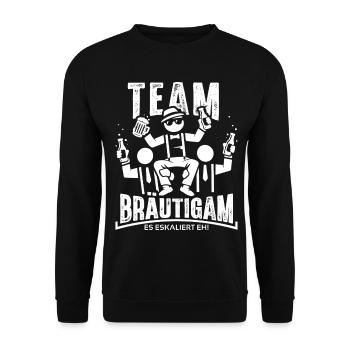 Bachelor Party T-Shirt Men Bachelorette Party - Unisex Sweatshirt - black - Front - Alina (178cm) & Michal (187cm)