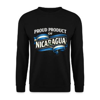 Proud Product Of Nicaragua Nicaragisch - Unisex Pullover - Schwarz - Vorne - Alina (178cm) & Michal (187cm)