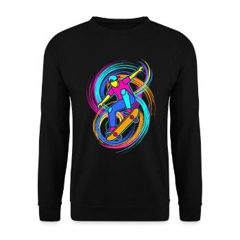 Skateboarder - Unisex Pullover - Schwarz - Vorne - Alina (178cm) & Michal (187cm)