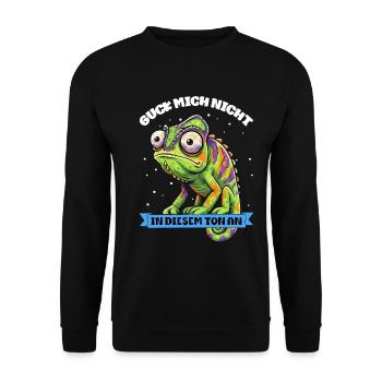 Caméléon drôle Ne me regarde pas sur ce ton - Sweat-shirt Unisexe - noir - Devant - Alina (178cm) & Michal (187cm)