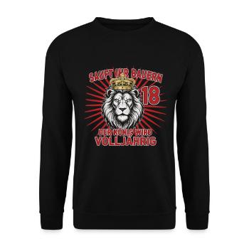 Le dicton du 18e anniversaire du Roi Lion : l’Âge - Sweat-shirt Unisexe - noir - Devant - Alina (178cm) & Michal (187cm)