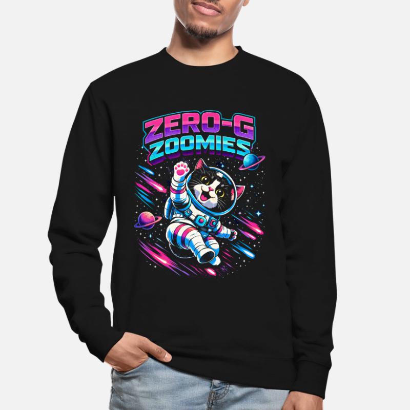 Null-G Zoomies | Humour spatial Astro Cat Sweat-shirt Unisexe