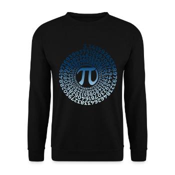 Pi Symbol mit Zahlen Spirale | Zahl 3.1415 - Unisex Pullover - Schwarz - Vorne - Alina (178cm) & Michal (187cm)