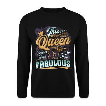 Reine du 37e anniversaire - Sweat-shirt Unisexe - noir - Devant - Alina (178cm) & Michal (187cm)