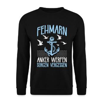 ANCRE DE FEHMARN JETTE DES SOUCIS OUBLIÉS Drôle - Sweat-shirt Unisexe - noir - Devant - Alina (178cm) & Michal (187cm)