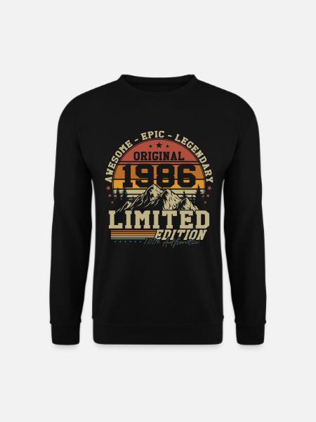 Original 1986 Vintage Vintage Fødselsdag Retro - Unisex sweater - sort