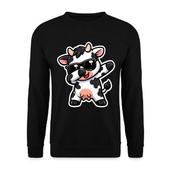 Cow, Dabbing, Calf, Farm Animal, Cute Cow - Unisex Sweatshirt - black - Front - Alina (178cm) & Michal (187cm)