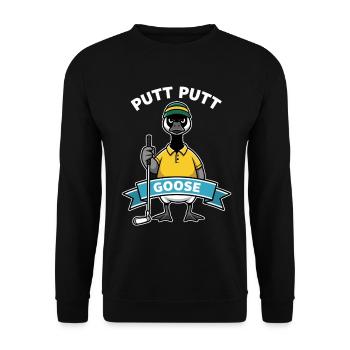 Golf Funny Goose - Unisex Sweatshirt - black - Front - Alina (178cm) & Michal (187cm)
