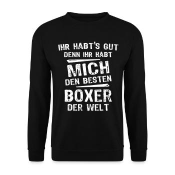 boxer - Unisex Sweatshirt - black - Front - Alina (178cm) & Michal (187cm)