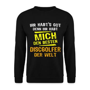 Disc Golfer Gift - Unisex Sweatshirt - black - Front - Alina (178cm) & Michal (187cm)