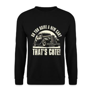 Classic Car Collector - Unisex Sweatshirt - black - Front - Alina (178cm) & Michal (187cm)