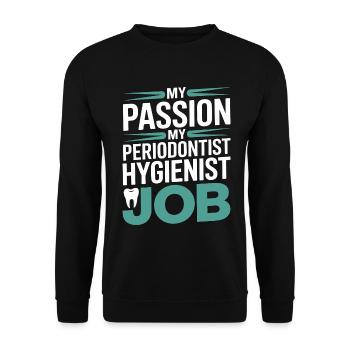 Periodontist My Passion My Gum Health Dentistry - Unisex Sweatshirt - black - Front - Alina (178cm) & Michal (187cm)