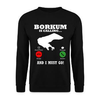 Île Borkum APPELS DRÔLES - Sweat-shirt Unisexe - noir - Devant - Alina (178cm) & Michal (187cm)