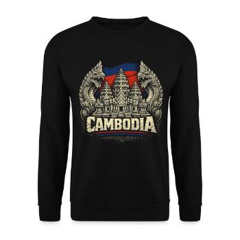 Cambodia Cambodia Cambodians - Unisex Sweatshirt - black - Front - Alina (178cm) & Michal (187cm)