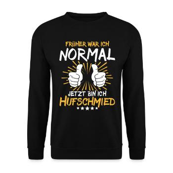 Hufschmied Spruch - Unisex Pullover - Schwarz - Vorne - Alina (178cm) & Michal (187cm)